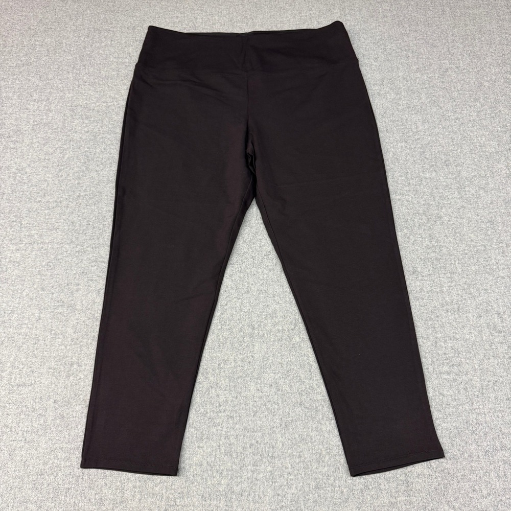 Jones & Co Jones New York Leggings 3X Brown Wide Waistband Stretch Pull On Pants